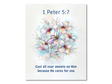 1 Peter 5:7 Digital download printable art